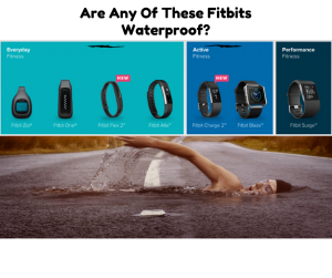 Is the fitbit waterproof with a man swimming on a road